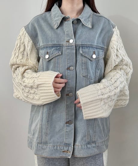 Denim & knit jacket