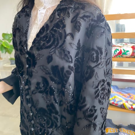 90s sparkling rose blouse