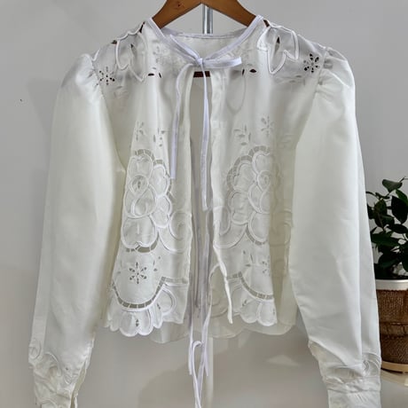 Remake: tablecloth ribbon blouse ⑤