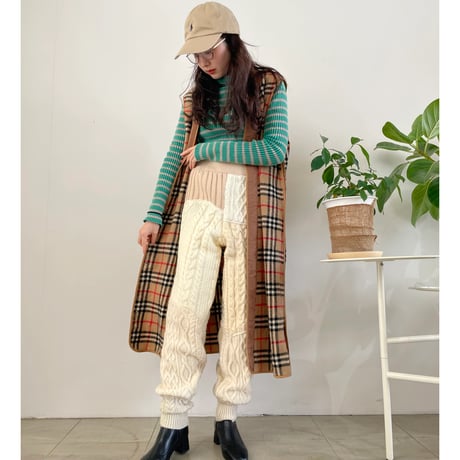 ✨New year special✨Remake patchwork cable knit pants 02