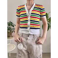 Multi color summer knit cardigan