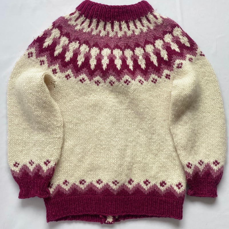 Pink n white nordic knit cardigan | jane's vintage Pink n white nordic knit cardigan | jane's vintage