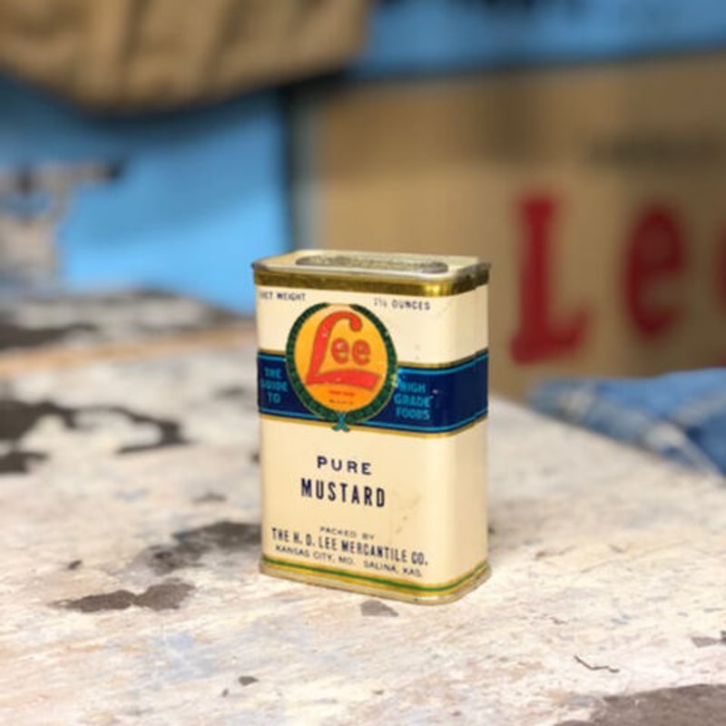 Vintage Lee PURE MUSTARD Tin Can DEAD STOCK | S