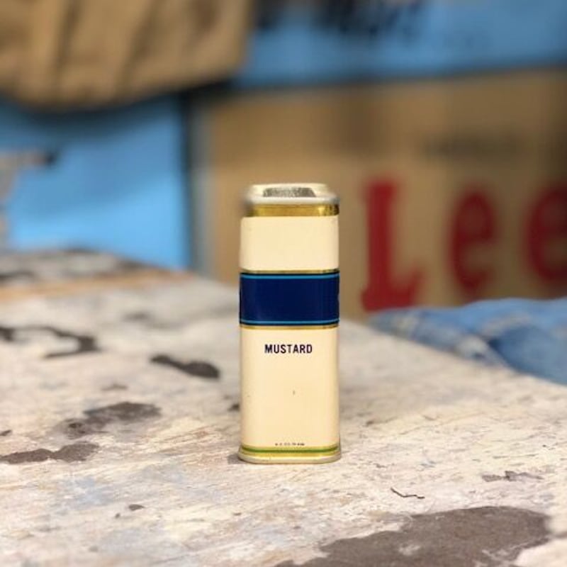 Vintage Lee PURE MUSTARD Tin Can DEAD STOCK | S