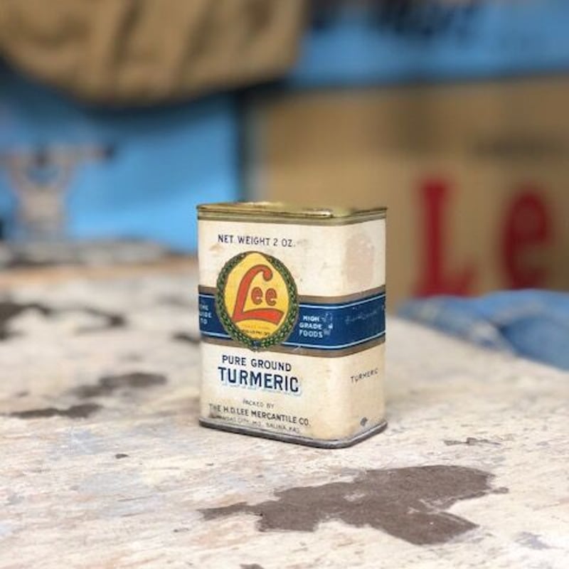 Vintage Lee PURE GROUND TURMERIC Tin Can | Shan