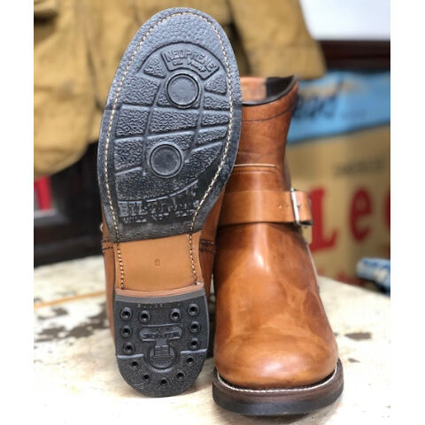 40's Style Short Engineer Boots LOT1280 BROWN/D