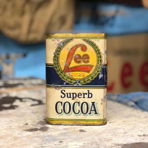Vintage Lee Superb COCOA Tin Can | Shank Clothi