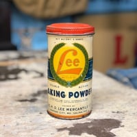 Vintage Lee BAKING POWDER Tin Can Narrow