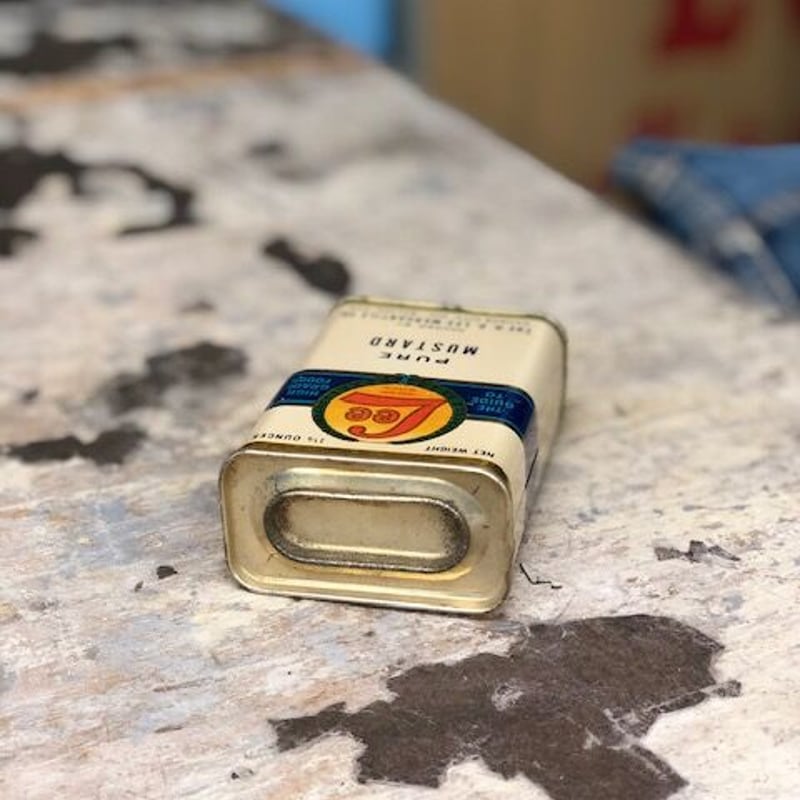 Vintage Lee PURE MUSTARD Tin Can DEAD STOCK | S