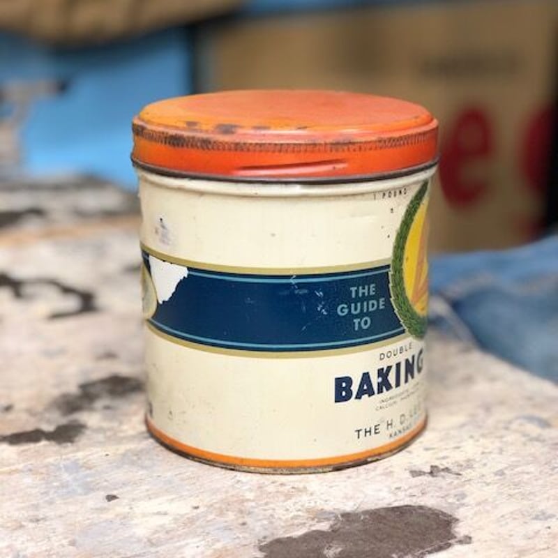 Vintage Lee BAKING POWDER Tin Can | Shank Cloth