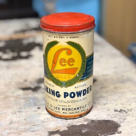 Vintage Lee BAKING POWDER Tin Can Narrow