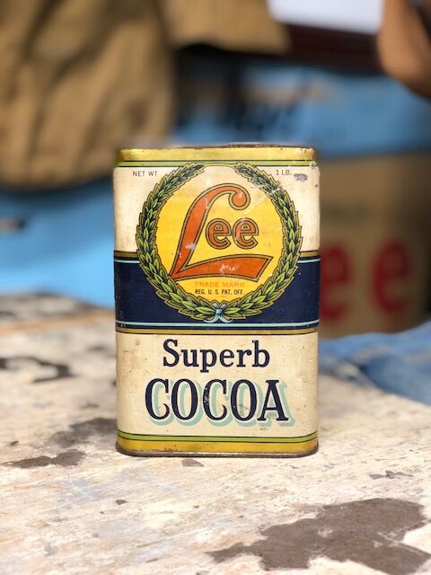 Vintage Lee Superb COCOA Tin Can | Shank Clothi