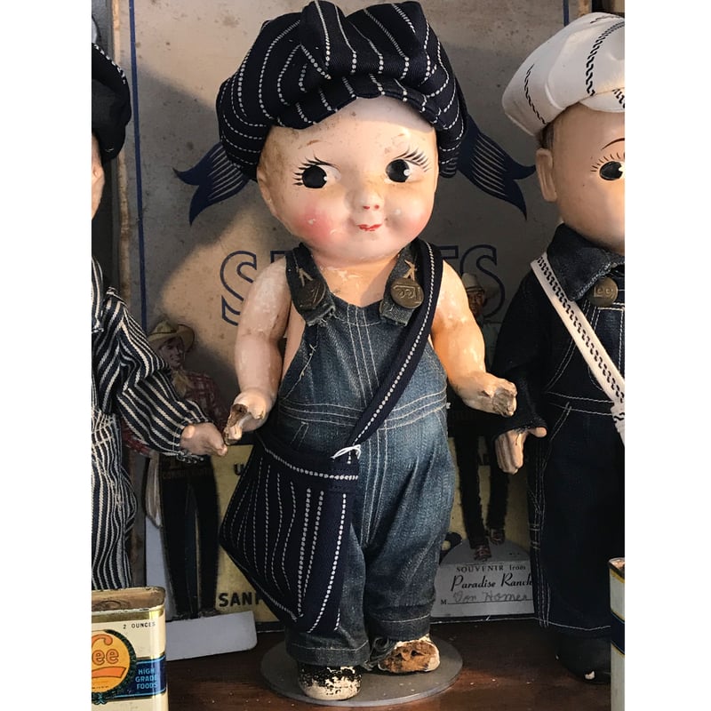 Buddy Lee Doll Casquette INDIGO DOT WABASH STRI