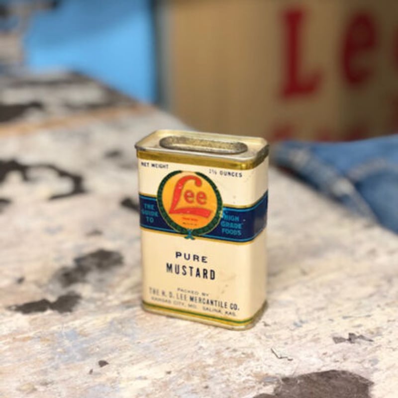 Vintage Lee PURE MUSTARD Tin Can DEAD STOCK | S