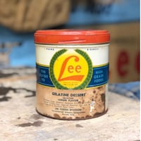 Vintage Lee GELATINE DESSERT IMITATION LEMON FLAVOR Tin Can