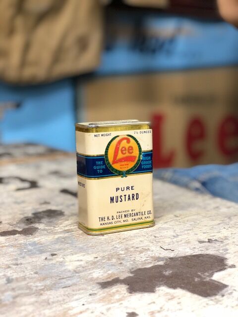 Vintage Lee PURE MUSTARD Tin Can DEAD STOCK | S