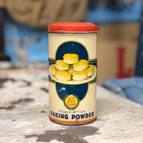 Vintage Lee BAKING POWDER Tin Can Narrow