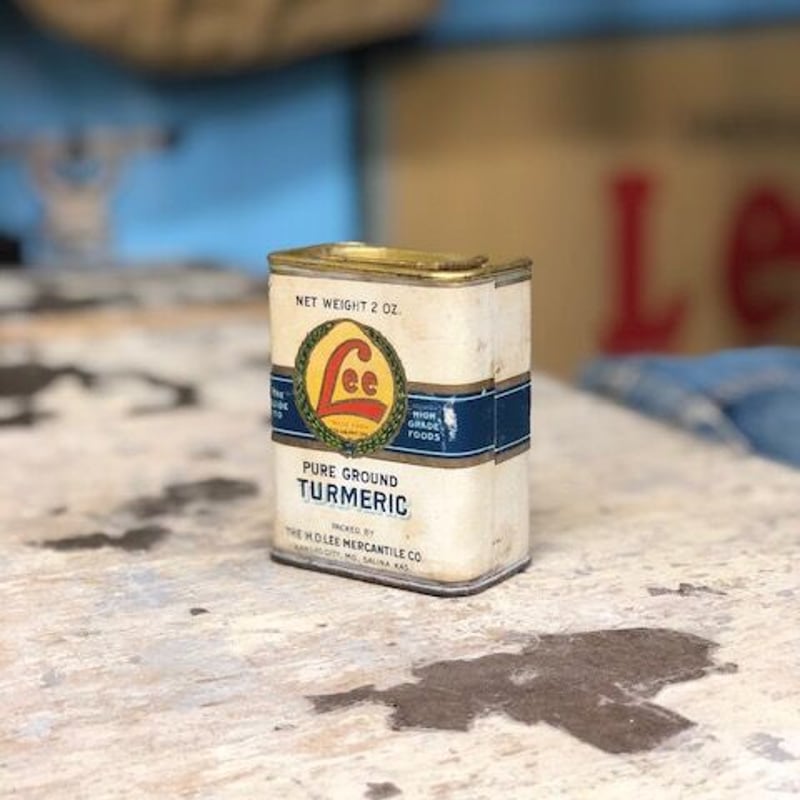 Vintage Lee PURE GROUND TURMERIC Tin Can | Shan
