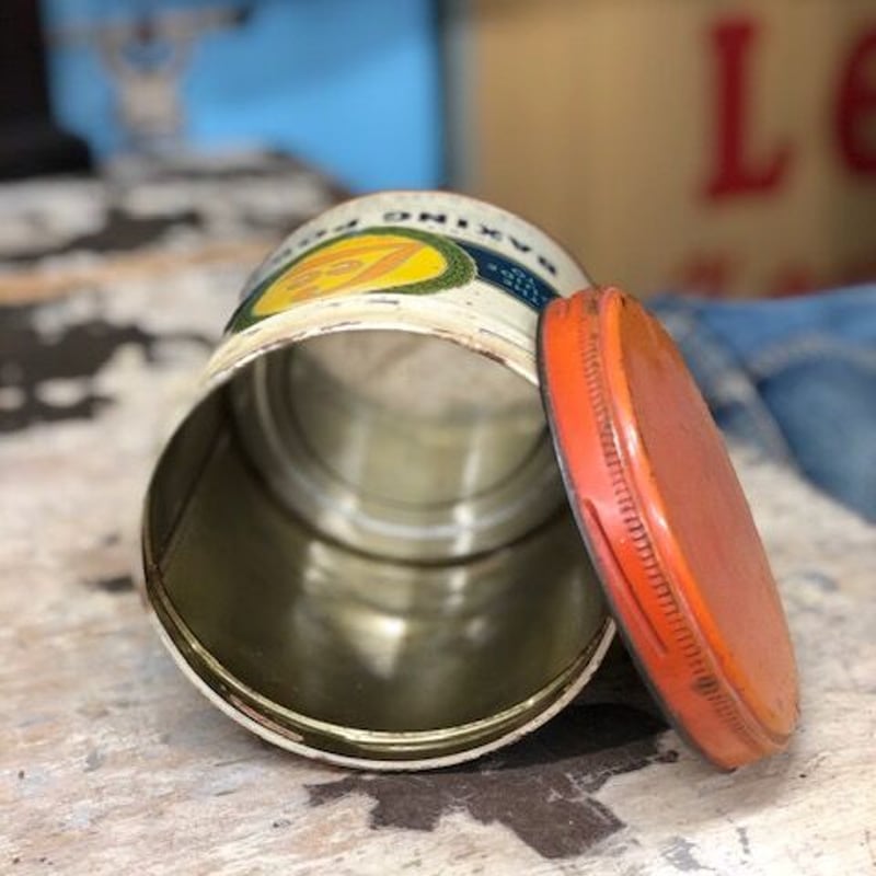 Vintage Lee BAKING POWDER Tin Can | Shank Cloth