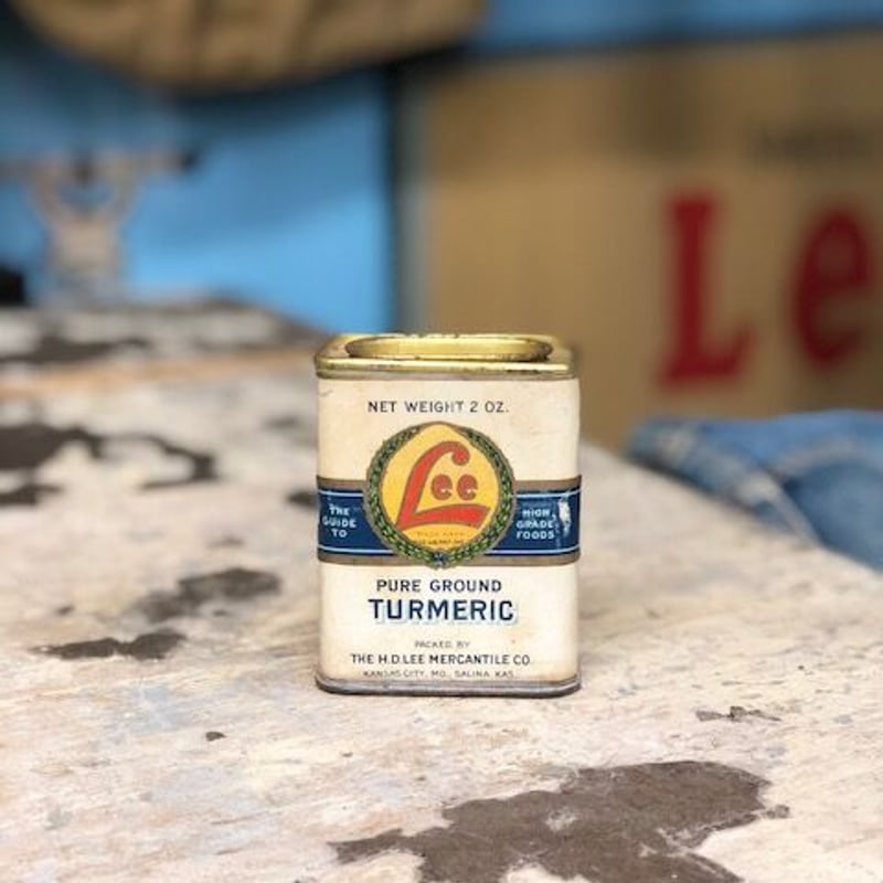 Vintage Lee PURE GROUND TURMERIC Tin Can | Shan
