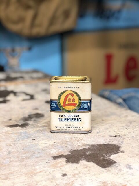 Vintage Lee PURE GROUND TURMERIC Tin Can | Shan