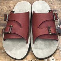 Double Slip-On Sandals LOT1549 BURGUNDY