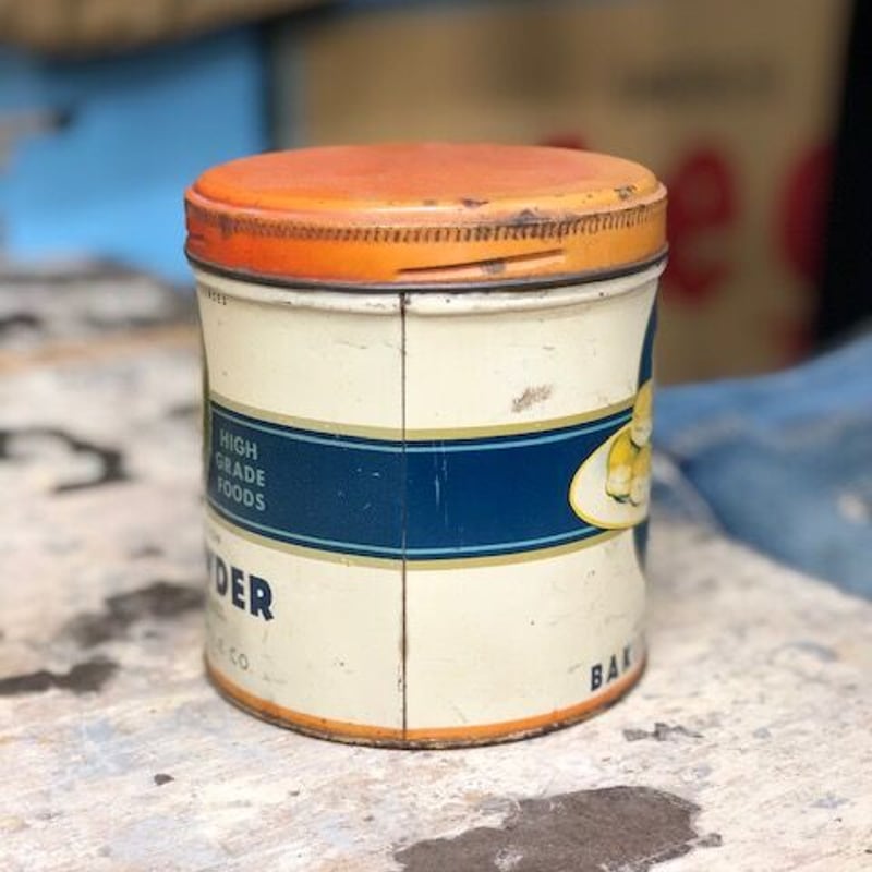 Vintage Lee BAKING POWDER Tin Can | Shank Cloth
