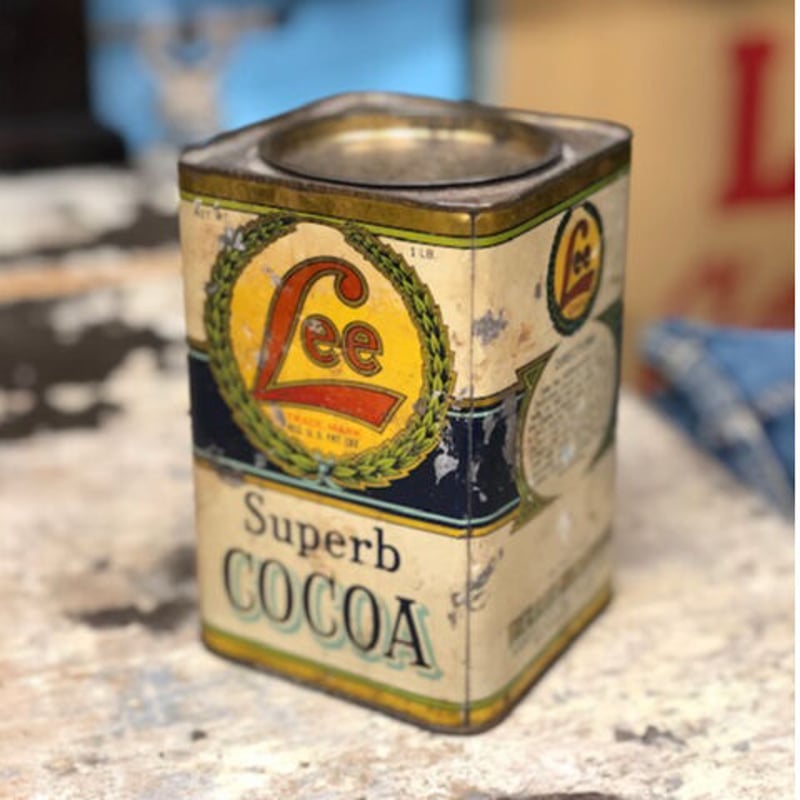 Vintage Lee Superb COCOA Tin Can | Shank Clothi