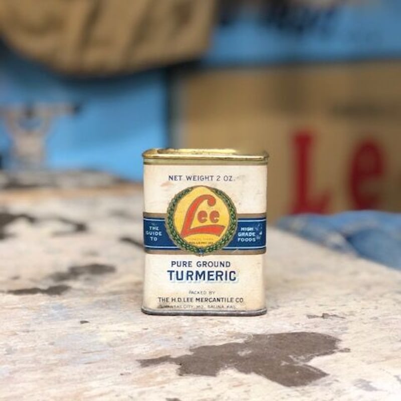 アンティーク Lee 食品缶 ティン缶 Vintage Lee PURE GROUND TURMERIC Tin Can | Shan
