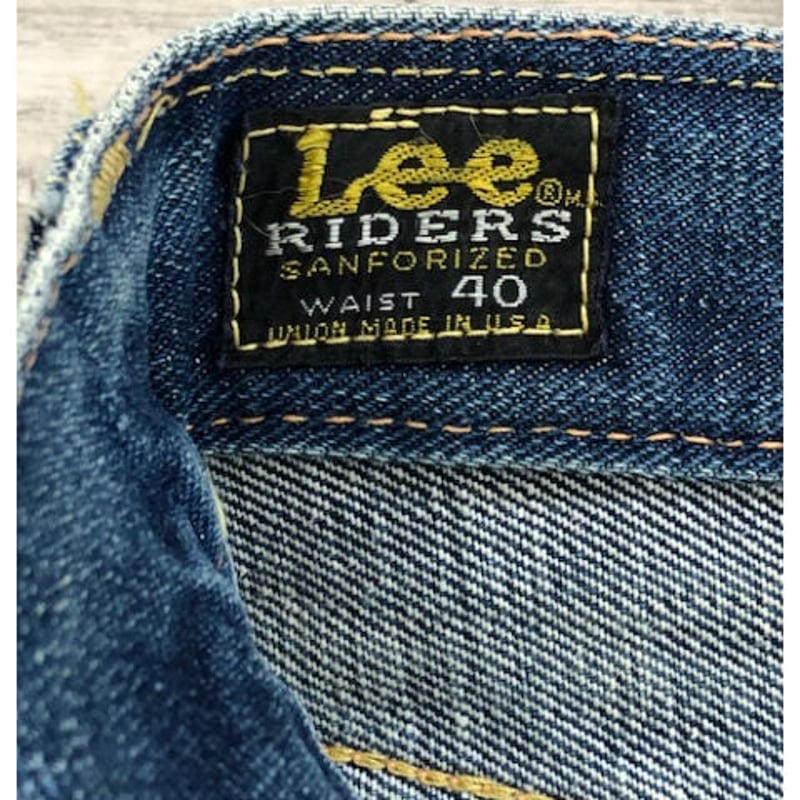 60s USA 製　Lee 101z サイド黒タグ　当て布　鬼ヒゲ　ハチノス28 60s USA 製 Lee 101z サイド黒タグ 当て布 鬼ヒゲ ハチノス28