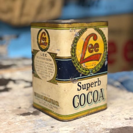 Vintage Lee Superb COCOA Tin Can