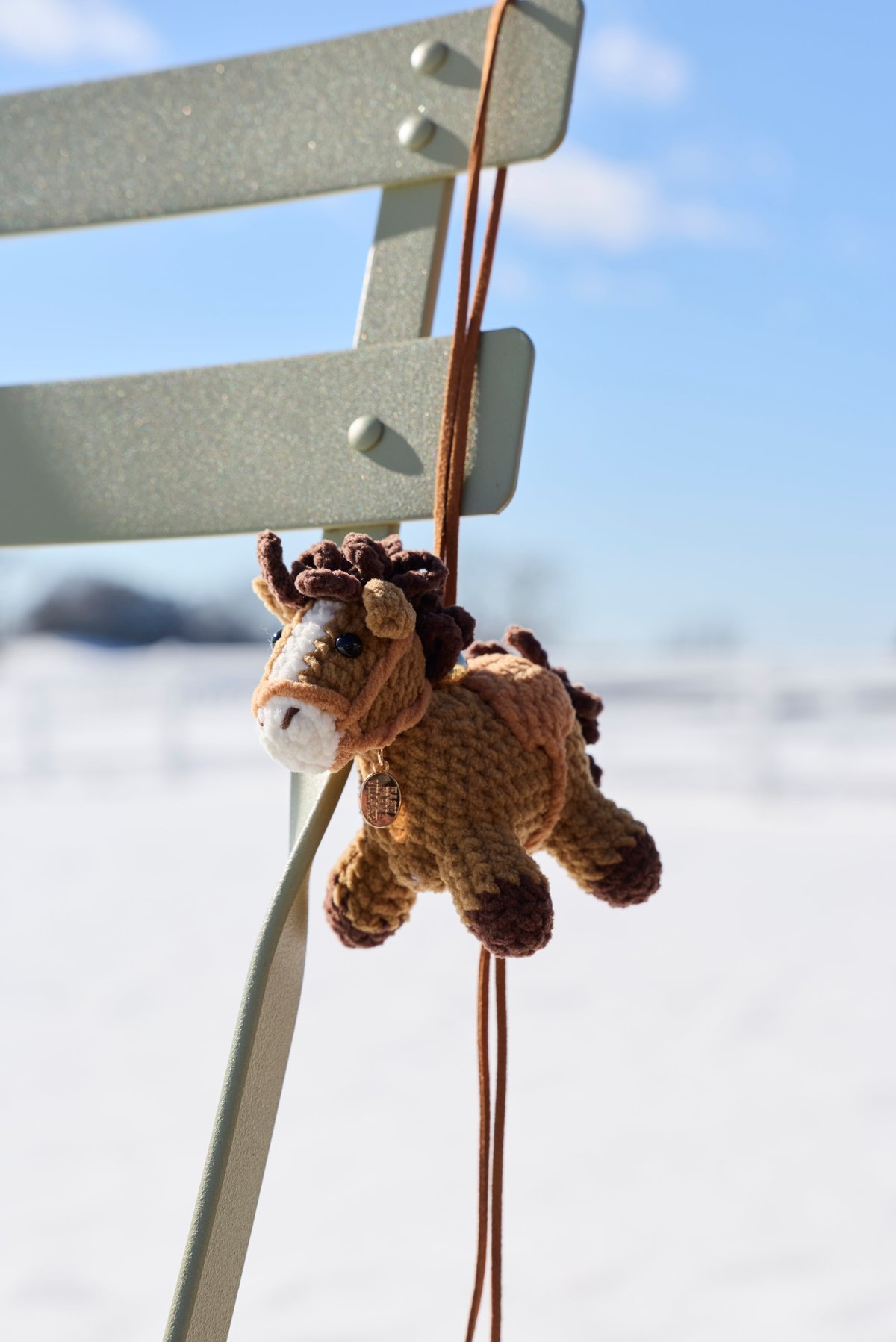 予約】 Amigurumi Horse Leather Strap Charm | NASU