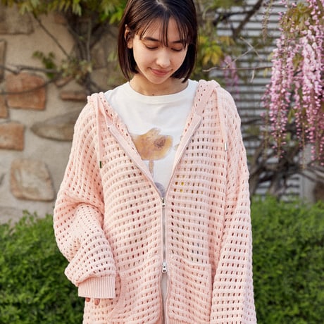 FARM FULL-ZIP SUMMER KNIT HOODIE