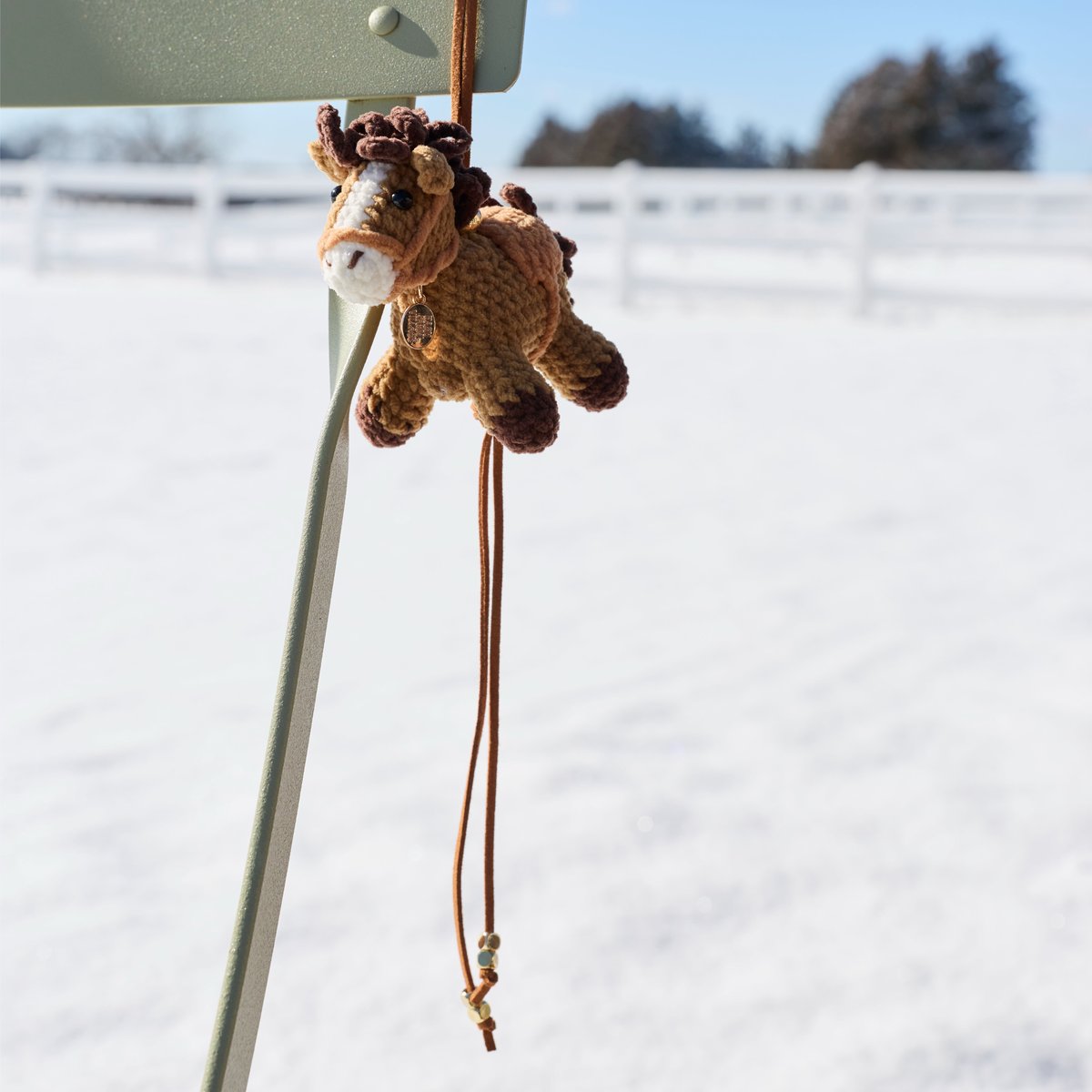 予約】 Amigurumi Horse Leather Strap Charm | NASU