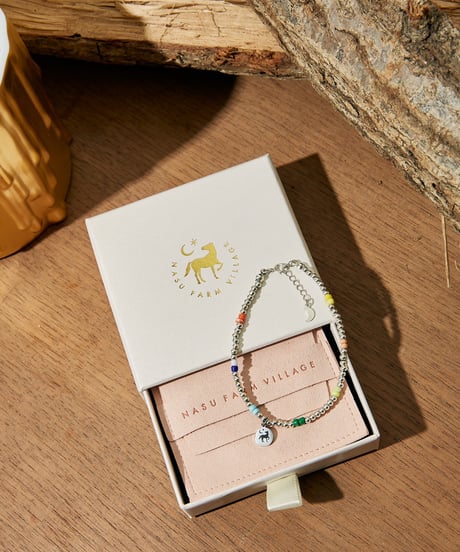 FARM LOGO CHARM 
SILVER BEADS BRACELET