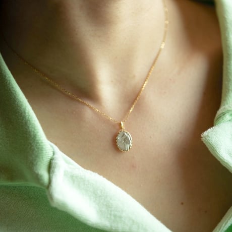 FARM MEDALLION PENDANT NECKLACE  - K18 gold plated Silver 925 chain