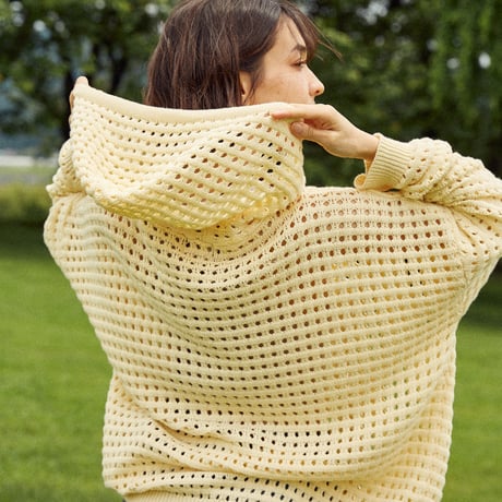 FARM FULL-ZIP SUMMER KNIT HOODIE