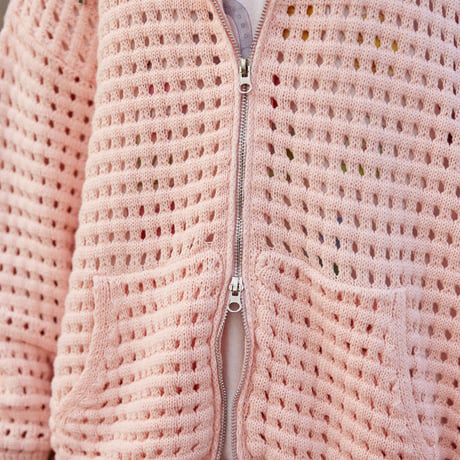 FARM FULL-ZIP SUMMER KNIT HOODIE