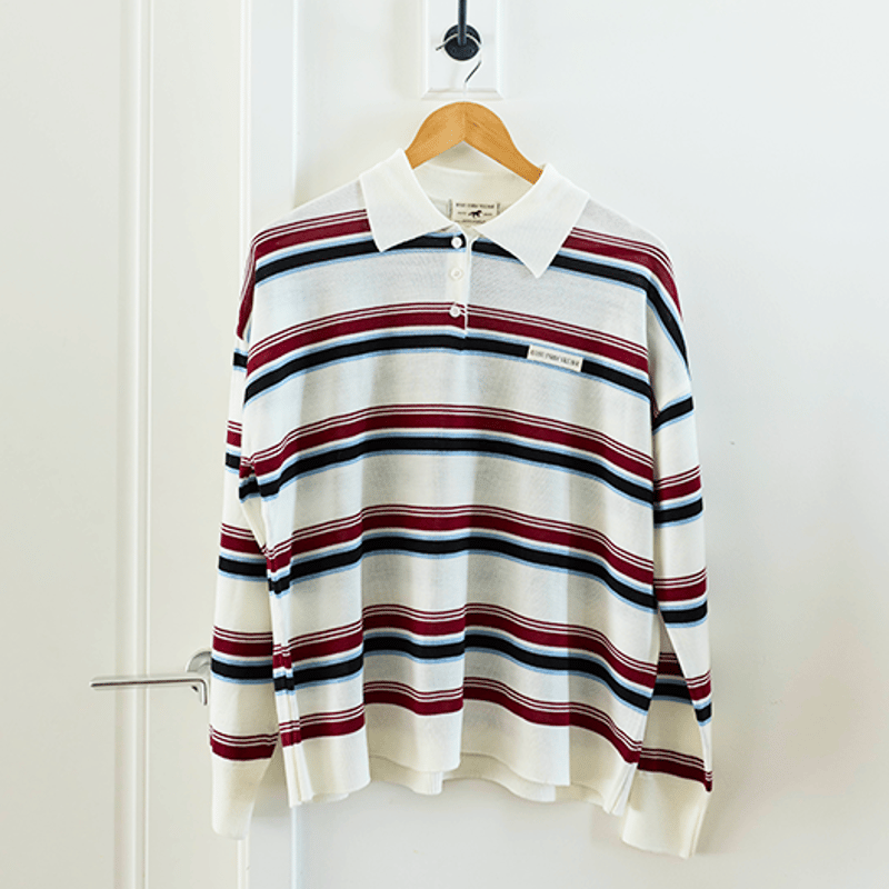 Multi Border Polo Knit | NASU FARM VILLAGE ONLI