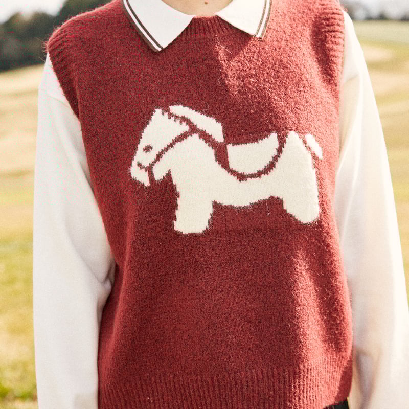 TOY HORSE KNIT VEST | NASU FARM VILLAGE ONLINE
