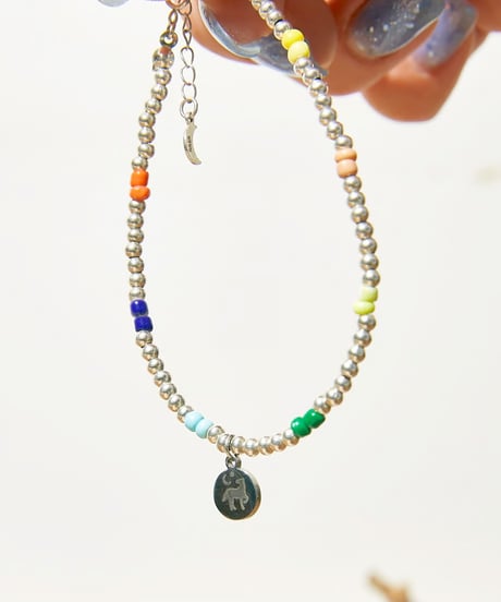FARM LOGO CHARM 
SILVER BEADS BRACELET