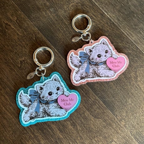 ♥ねこ様✨MVP特典 15点キープ中 Mew Me Club】1st Anniversary Cat Glitter Keycha