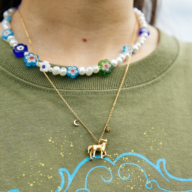 FARM LOGO HORSE SILVER NECKLACE | NASU FARM VIL