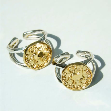 Logo Charm Silver Pinky Ring