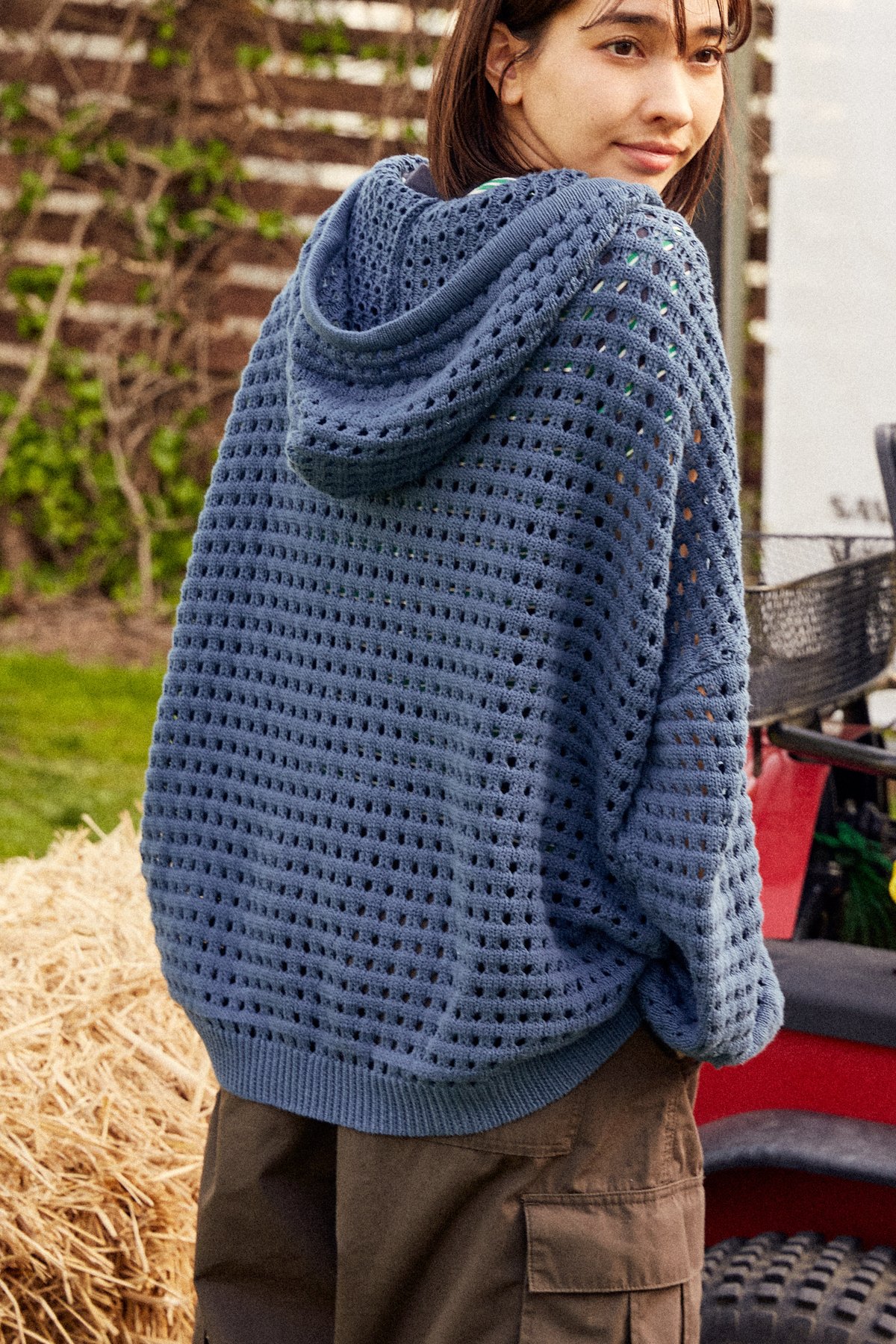FARM FULL-ZIP SUMMER KNIT HOODIE | NASU FARM VI