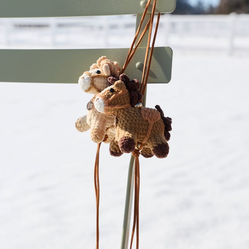 予約】 Amigurumi Horse Leather Strap Charm | NASU