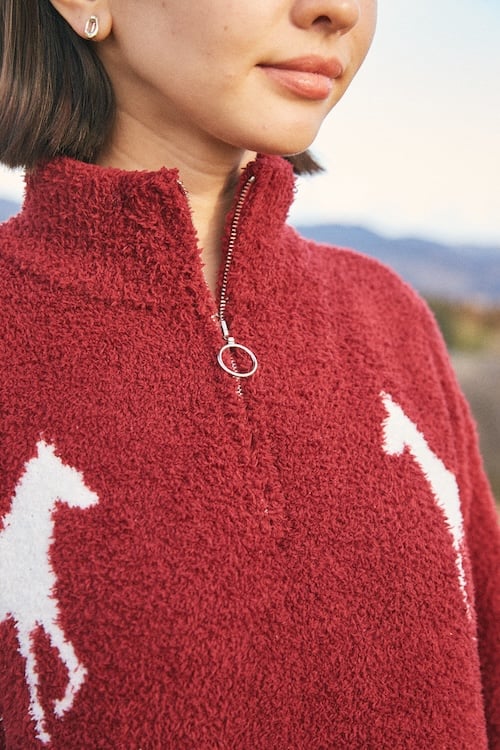 TEXTURED KNIT HALF ZIP JUMPER | NASU FARM VILLA