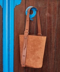 Farm Logo Suede Basket Bag