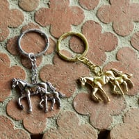 Mare and Foal Metal Keychain