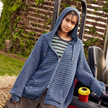 FARM FULL-ZIP SUMMER KNIT HOODIE